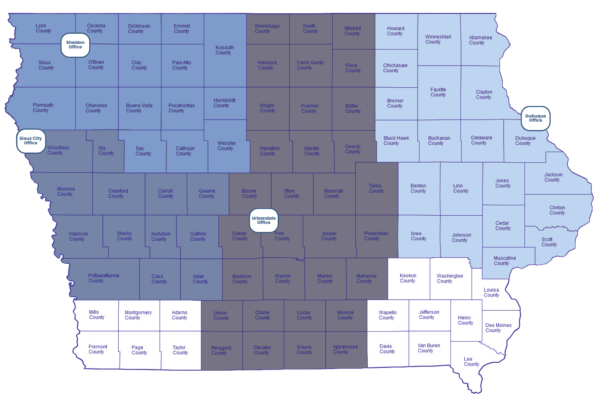 IA Service Area Map
